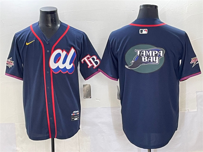 Men's Navy American League Tampa Bay Rays Team Big Logo 2025 All-Star Edition Limited Stitched Baseball Jersey